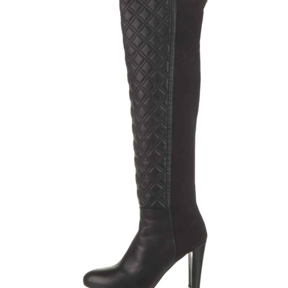 Stuart Weitzman Leather Knee High Black Boots Sz 8